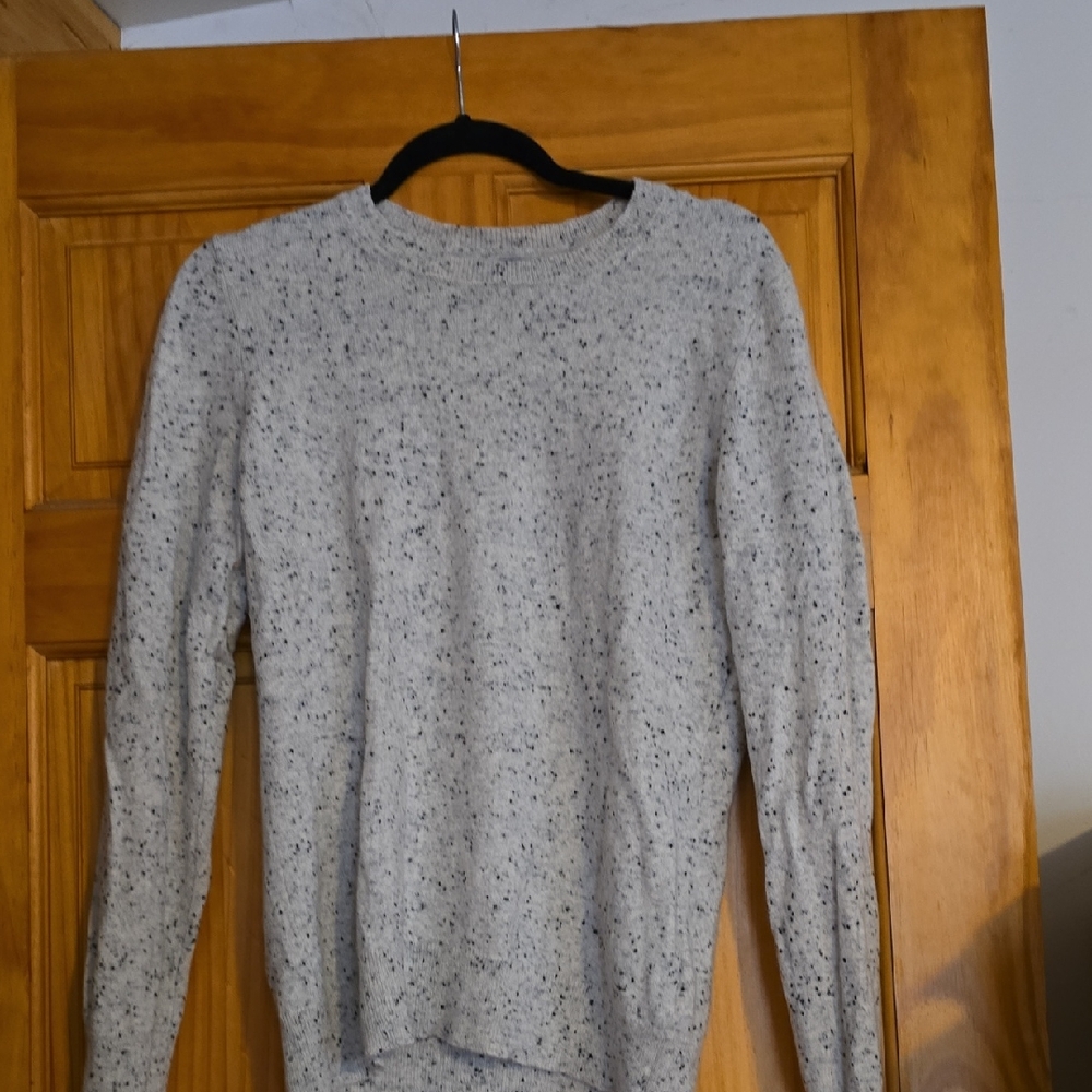 Apt. 9 Women’s Light Gray Speckled Crewneck Sweater | Soft Knit | Size L